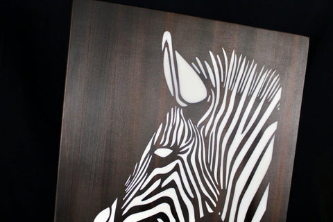 Zebra profile wall art dark