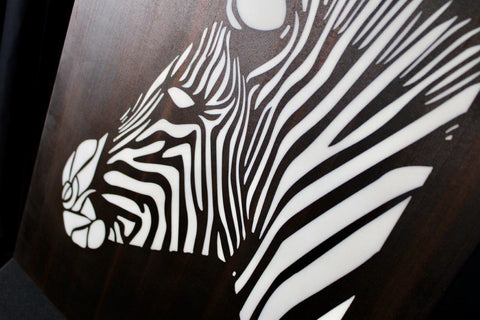 Zebra profile wall art dark
